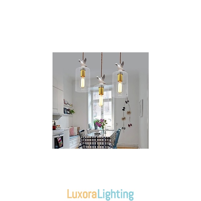 Designer Touch Decorative Creative bird Glass Chandelier Pendant Light with Glass Shade