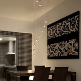 Designer Touch Decorative Modern Contemporary Crystal Mini Style Chrome Metal Pendant Light