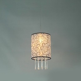 Designer Touch Decorative Modern Contemporary Drum Crystal Mini Style Electroplated Pendant Light