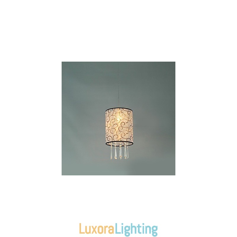 Designer Touch Decorative Modern Contemporary Drum Crystal Mini Style Electroplated Pendant Light