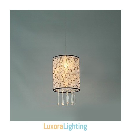 Designer Touch Decorative Modern Contemporary Drum Crystal Mini Style Electroplated Pendant Light