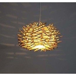 Designer Touch Decorative Contemporary and contracted droplight 1 light wooden hand woven