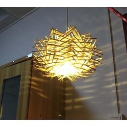 Designer Touch Decorative Contemporary and contracted droplight 1 light wooden hand woven