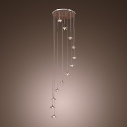 Designer Touch Decorative Modern Contemporary Crystal Mini Style Chrome Metal Pendant Light