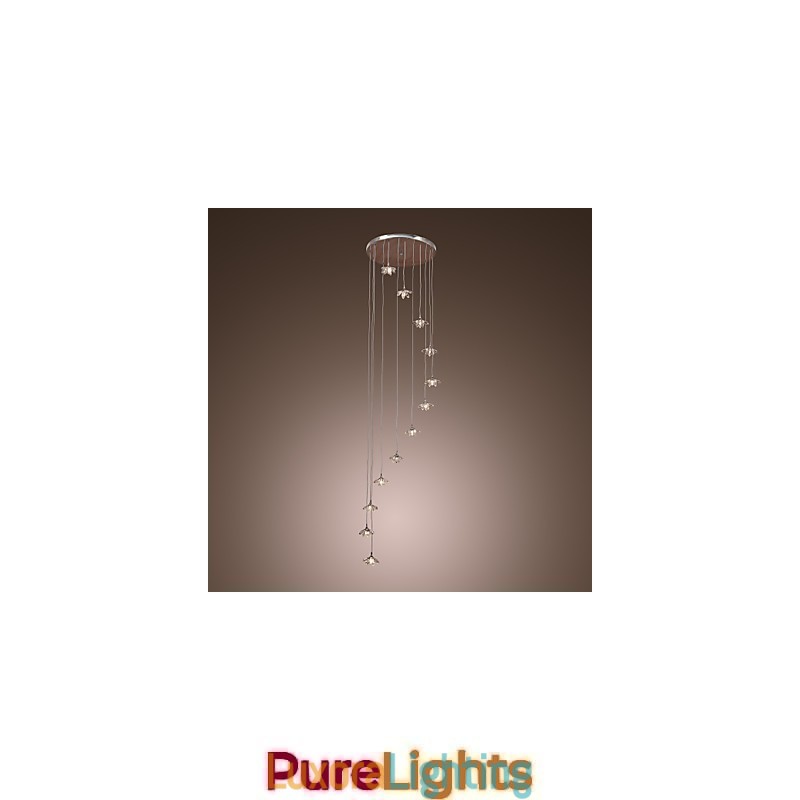 Designer Touch Decorative Modern Contemporary Crystal Mini Style Chrome Metal Pendant Light