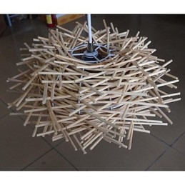 Designer Touch Decorative Contemporary and contracted droplight 1 light wooden hand woven