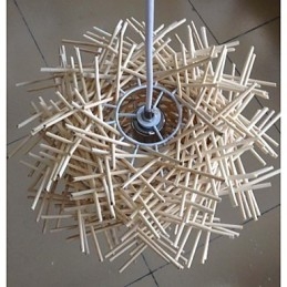 Designer Touch Decorative Contemporary and contracted droplight 1 light wooden hand woven