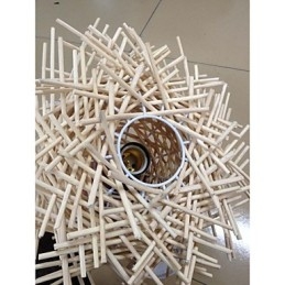 Designer Touch Decorative Contemporary and contracted droplight 1 light wooden hand woven