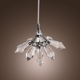 Designer Touch Decorative Modern Contemporary Crystal Mini Style Chrome Metal Pendant Light