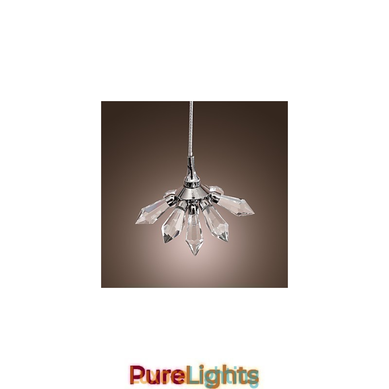 Designer Touch Decorative Modern Contemporary Crystal Mini Style Chrome Metal Pendant Light