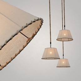 Designer Touch Decorative 1 Lights Pendant Lamps Vintage Style Industry Style Yellow Cloth & Metals Drop Light