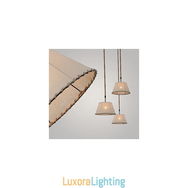 Designer Touch Decorative 1 Lights Pendant Lamps Vintage Style Industry Style Yellow Cloth & Metals Drop Light