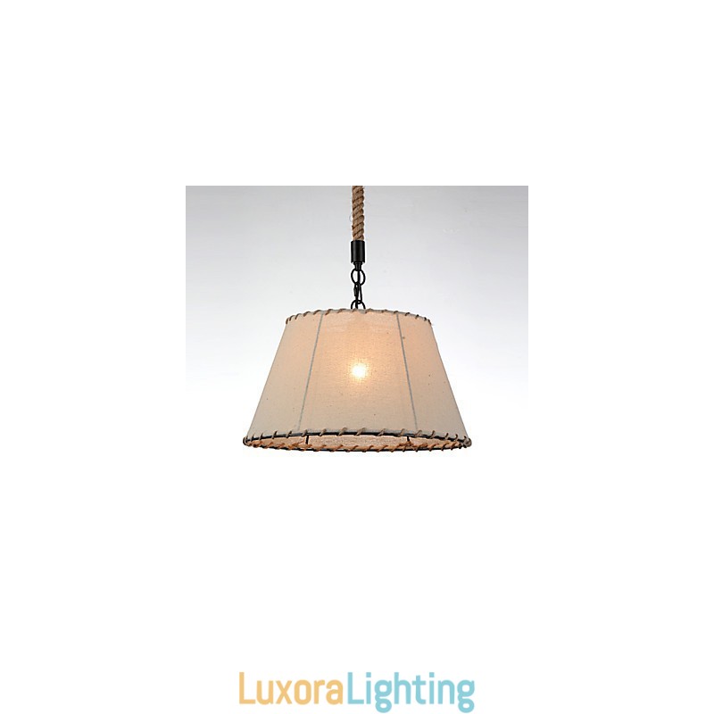 Designer Touch Decorative 1 Lights Pendant Lamps Vintage Style Industry Style Yellow Cloth & Metals Drop Light