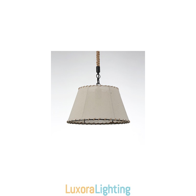 Designer Touch Decorative 1 Lights Pendant Lamps Vintage Style Industry Style Yellow Cloth & Metals Drop Light