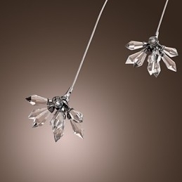 Designer Touch Decorative Modern Contemporary Crystal Mini Style Chrome Metal Pendant Light