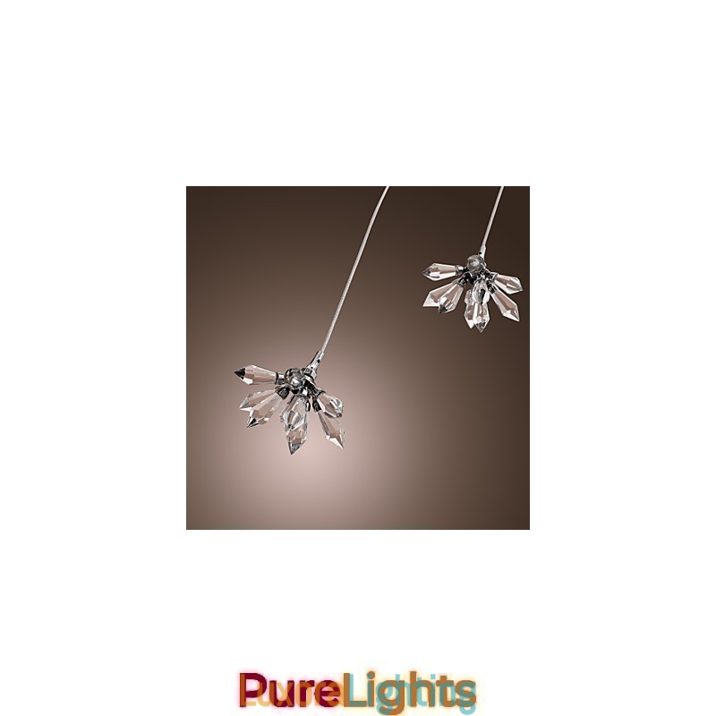 Designer Touch Decorative Modern Contemporary Crystal Mini Style Chrome Metal Pendant Light