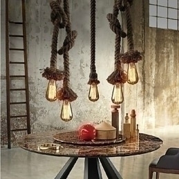 Designer Touch Decorative 1 Light DIY Art Hemp Rope Light Creative Hemp Rope Chandelier Long 100cm