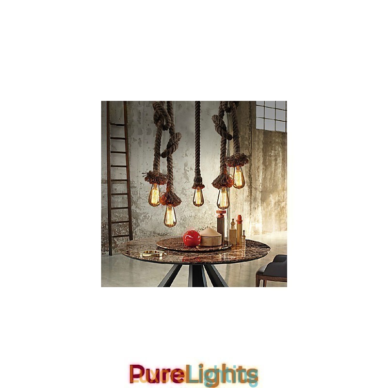 Designer Touch Decorative 1 Light DIY Art Hemp Rope Light Creative Hemp Rope Chandelier Long 100cm