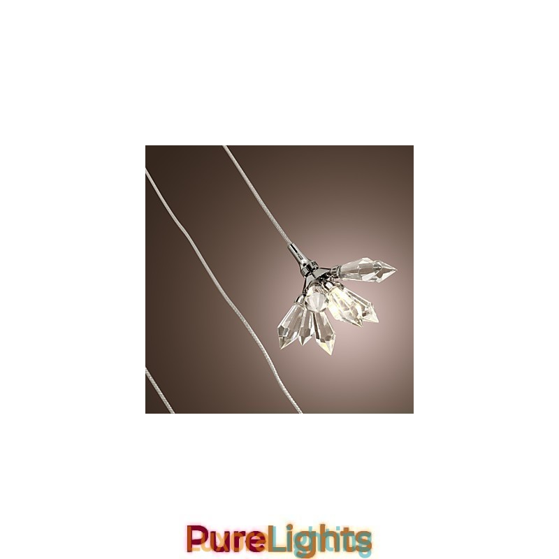 Designer Touch Decorative Modern Contemporary Crystal Mini Style Chrome Metal Pendant Light