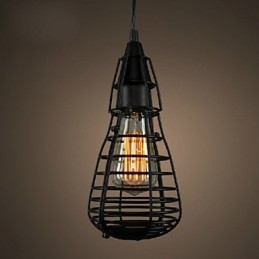 Designer Touch Decorative American Industrial Creative Restoring Ancient Ways Wrought Iron Cage Single Head Droplight Lamp