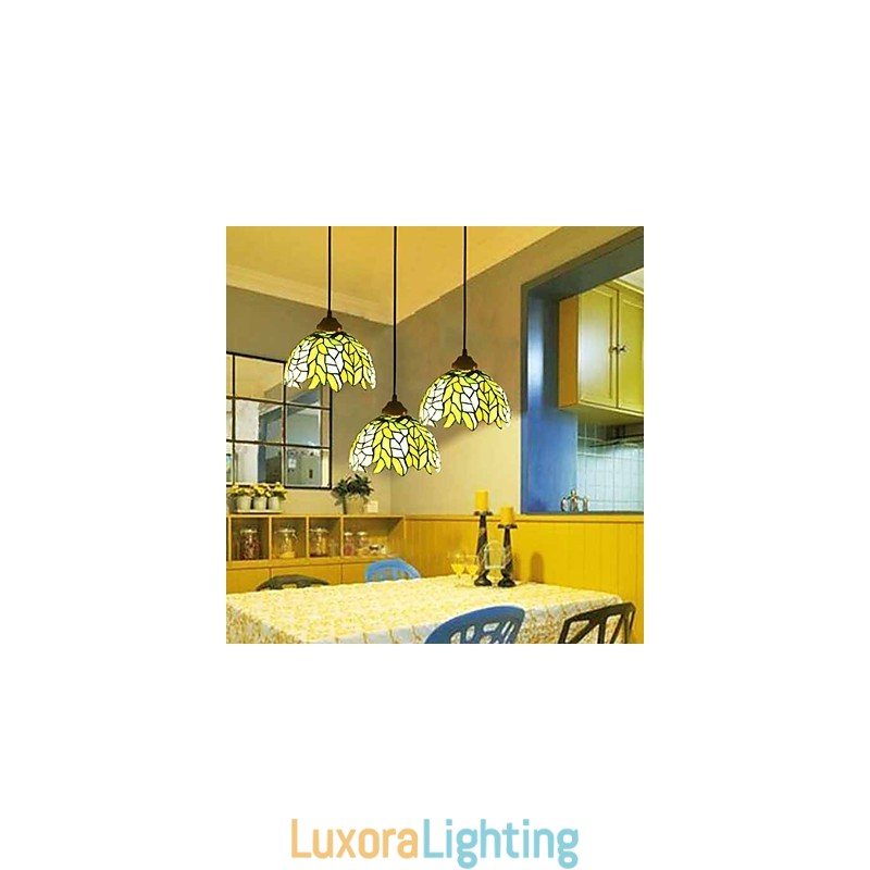 Designer Touch Decorative European Rural Creative Arts Stained Glass Chandelier Restoring Ancient Ways Lamp Light