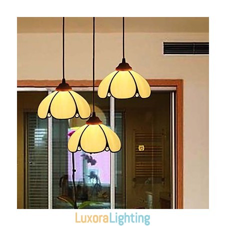 Designer Touch Decorative European Rural Creative Arts Stained Glass Chandelier Restoring Ancient Ways Lamp Light