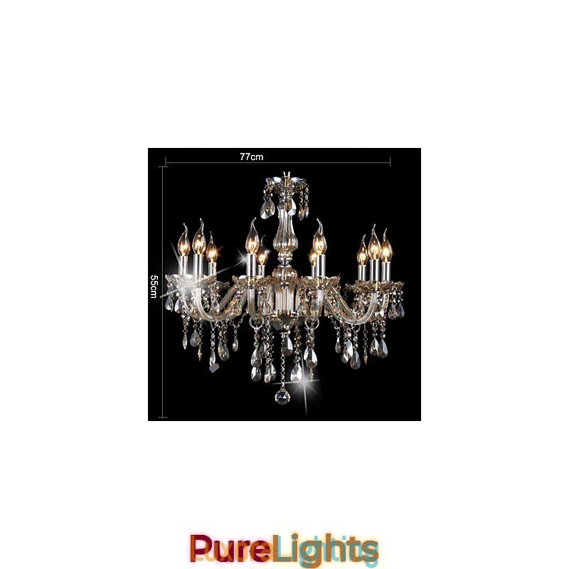 Designer Touch Decorative 10 Lights Luxury Crystal Chandelier Cognac Color K9 Crystal Chandelier