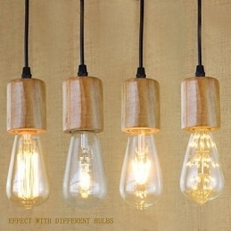 Designer Touch Decorative Pendant Lights Traditional Classic Vintage Retro Country Garage Wood Bamboo