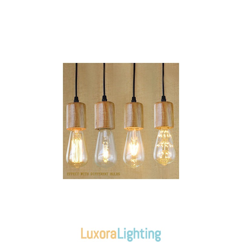 Designer Touch Decorative Pendant Lights Traditional Classic Vintage Retro Country Garage Wood Bamboo
