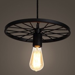 Designer Touch Decorative Loft Retro Pendant Lamps American country wrought iron Chandelier industrial style wheel