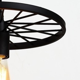 Designer Touch Decorative Loft Retro Pendant Lamps American country wrought iron Chandelier industrial style wheel