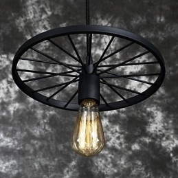 Designer Touch Decorative Loft Retro Pendant Lamps American country wrought iron Chandelier industrial style wheel