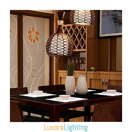 Designer Touch Decorative Rural Cany Art Weaving Classical Contracted Droplight Lamp Light