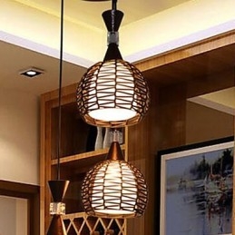 Designer Touch Decorative Rural Cany Art Weaving Classical Contracted Droplight Lamp Light
