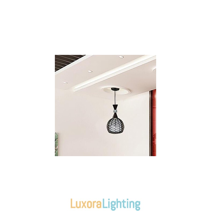 Designer Touch Decorative Rural Cany Art Weaving Classical Contracted Droplight Lamp Light