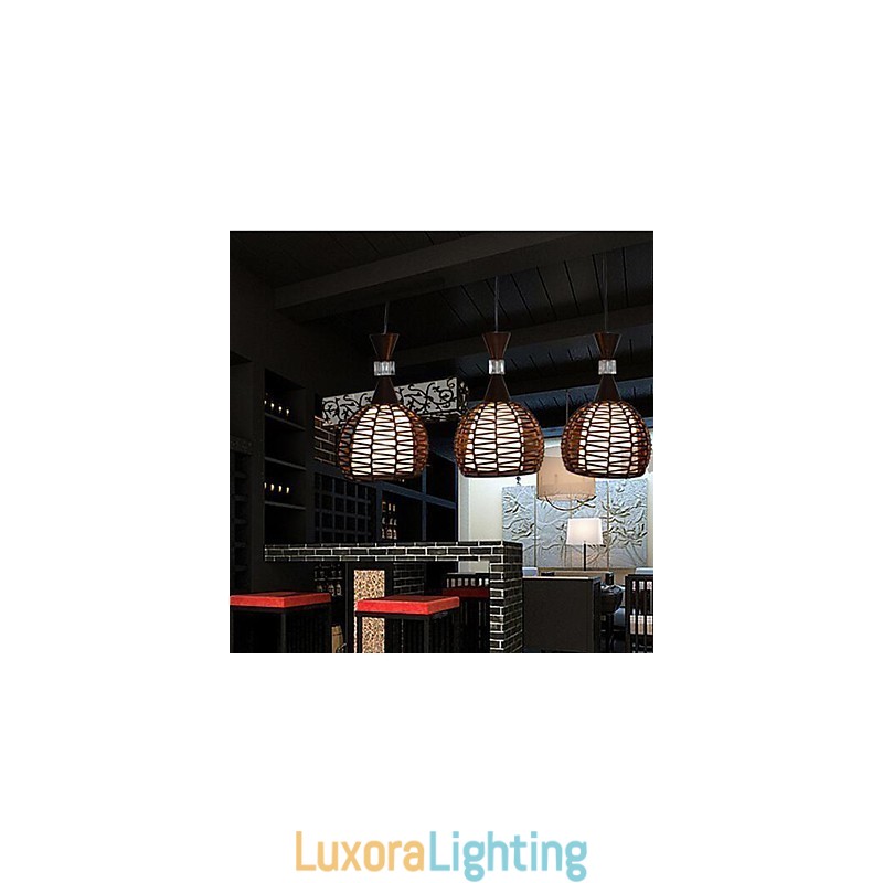 Designer Touch Decorative Rural Cany Art Weaving Classical Contracted Droplight Lamp Light