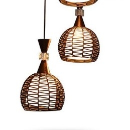 Designer Touch Decorative Rural Cany Art Weaving Classical Contracted Droplight Lamp Light