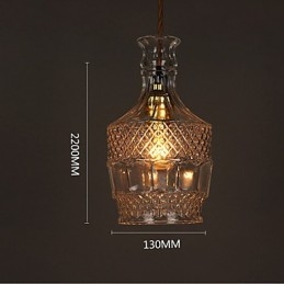 Designer Touch Decorative Romantic Bottle Creative Carved Art Glass Chandelier Light Pendant Light