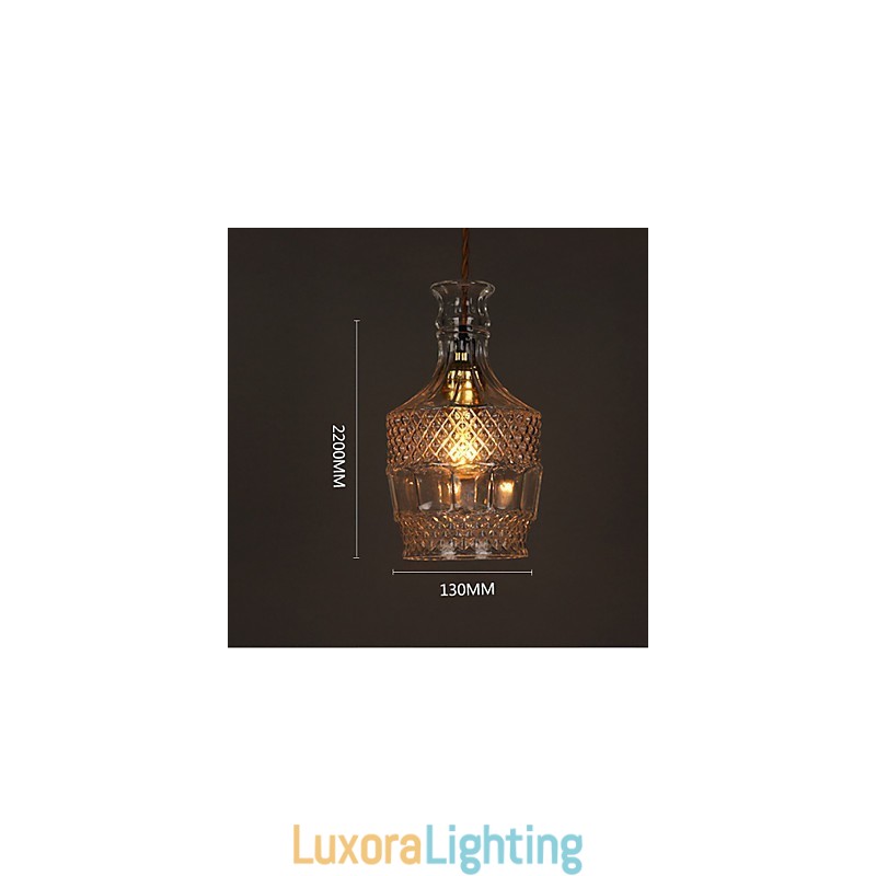 Designer Touch Decorative Romantic Bottle Creative Carved Art Glass Chandelier Light Pendant Light