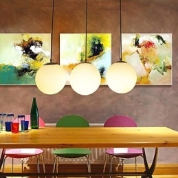 Designer Touch Decorative Glass Ball Chandelier Spherical Light Simple Single Head Droplight Lamp Lighting