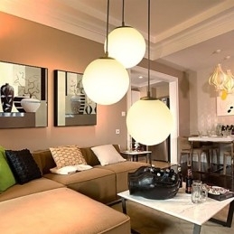 Designer Touch Decorative Glass Ball Chandelier Spherical Light Simple Single Head Droplight Lamp Lighting