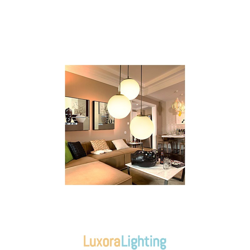 Designer Touch Decorative Glass Ball Chandelier Spherical Light Simple Single Head Droplight Lamp Lighting