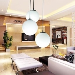 Designer Touch Decorative Glass Ball Chandelier Spherical Light Simple Single Head Droplight Lamp Lighting