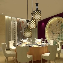 Designer Touch Decorative Perforations Nordic Wrought Iron Chandelier Lamp Light