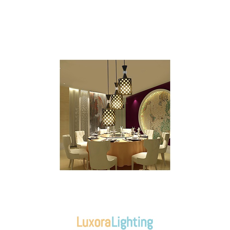 Designer Touch Decorative Perforations Nordic Wrought Iron Chandelier Lamp Light