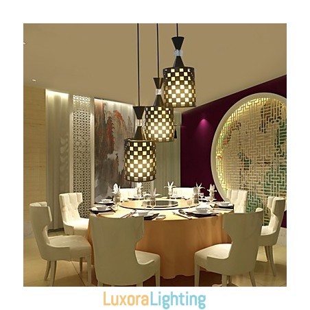 Designer Touch Decorative Perforations Nordic Wrought Iron Chandelier Lamp Light