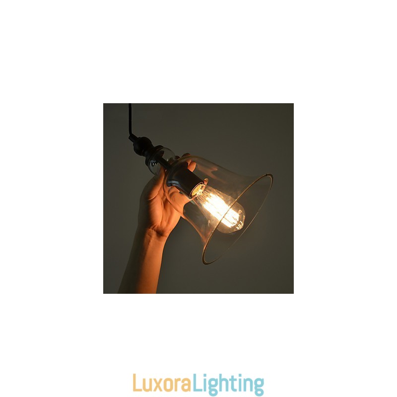 Designer Touch Decorative Vintage Industrial Retro Glass Chandelier Creative Minimalist Bedside Lamp Clear Colour