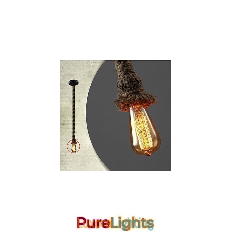 Designer Touch Decorative 1 Light DIY Art Hemp Rope Light Creative Hemp Rope Chandelier Long 100cm