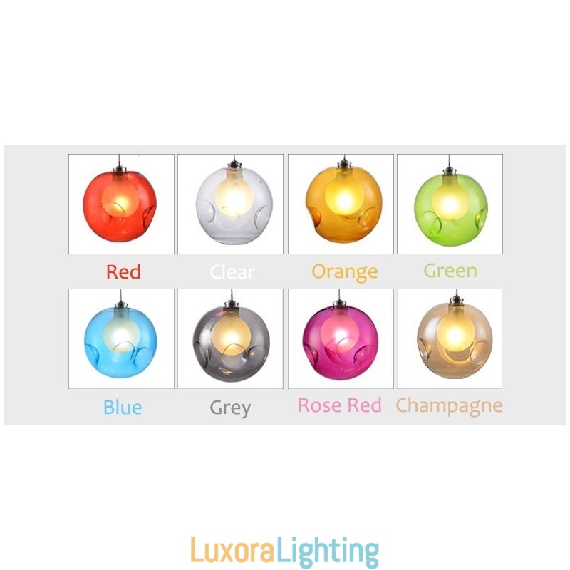 Creative The Nordic Color Restoring Ancient Ways Goldfish Bowl Glass Creative Droplight Lamp Light (If you order multiple glass balls it will come with one pendant fixed) (Please select the Quantity and Colour of the glass ball below)