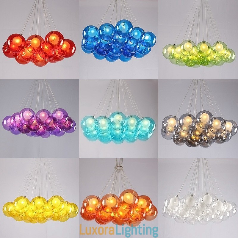 Creative The Nordic Color Restoring Ancient Ways Goldfish Bowl Glass Creative Droplight Lamp Light (If you order multiple glass balls it will come with one pendant fixed) (Please select the Quantity and Colour of the glass ball below)